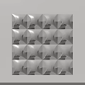 Gray Decorative Wall Panel With Intricate Carved Geometric Repeating Patterns Design 3d model