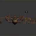 Vintage Pirate Aircraft With Wooden Dock And Jolly Roger Flag Design