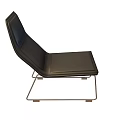 Modern Black Leather Lounge Chair With Metal Frame And Sleek Design