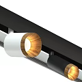 Modern Track Mounted Downlights And Spotlights With White Black Bodies Wooden Texture Warm Light
