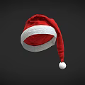 Festive Christmas Santa Hat with Red Body White Brim and Soft White Pom Pom