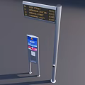Traffic Signpost Displaying Street Names and Directional Information with Adjacent Information Board