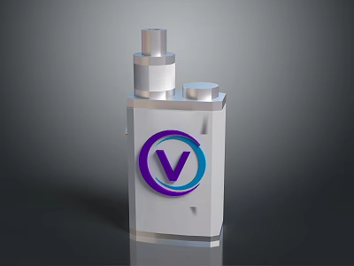 Modern White Household Product With V Shaped Logo And Cylindrical Top Parts 3d model