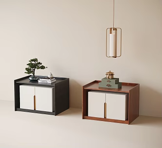 New Chinese bedside table bedside chandelier 3d model