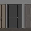 Modern Security Doors In Beige Gray Light Brown With Panel Design And Handles 3d model