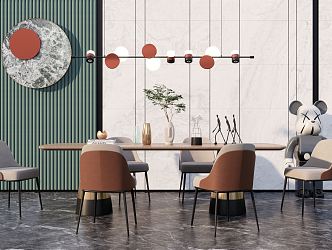 Modern Dining Table and Chair Combination 3d model