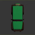 Green Cartoon Style Jeep With Brown Bumpers And Black Wheels Design