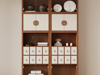 New Chinese Style Tea Cabinet Tea Set Display Cabinet Tea Room Cabinet Display Cabinet 3d model