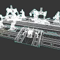 High Tech Industrial Factory With Robotic Arms On Automated Production Line
