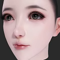 Detailed 3D Model of Woman's Head with Front Side and Back Views