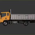 Yellow Dump Truck With Modern Design And White Cargo Bed Features 3d model
