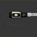 Handheld Electronic Appliance With Black White Orange Design Display Screen Control Buttons And Lanyard Cable