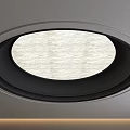 Modern Circular Ceiling Design Featuring Embedded Light And Black Frame 3d model