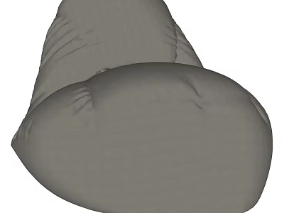 Gray Soft Bean Bag Chair With Plush Comfortable Seating Design 3d model