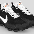 Nike Air Black Running Shoes With White Swoosh Logo Mesh Upper And Air Cushion Sole