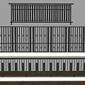 Black Metal Railings with Different Vertical Bar Designs and Various Styles