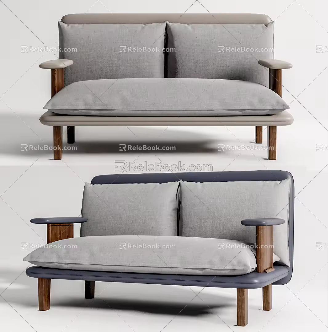 Modern double sofa 3d model