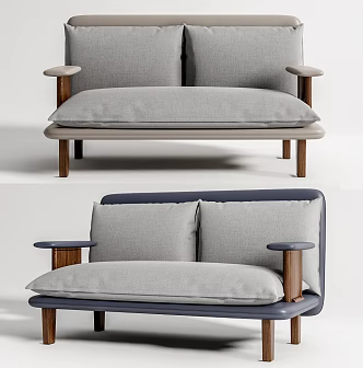 Modern double sofa 3d model