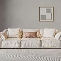 Baxter Modern Double Sofa Modern Multiplayer Sofa Living Room Sofa with Elephant Ears 3d model