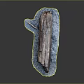 Wood and Stone Decorative Sculpture With Blue Base And Natural Textured Design