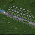 Modern Highway Road Facilities With Solar Panels Green Landscaping And Service Buildings
