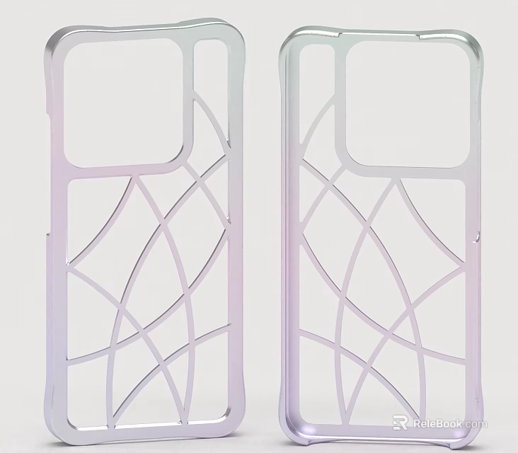 Stylish Transparent Phone Case With Geometric Lattice Gradient Pastel Design 3d model 
