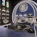 Modern Display Shelves In Retail Space With Stylish Shoe Showcases And LED Lighting