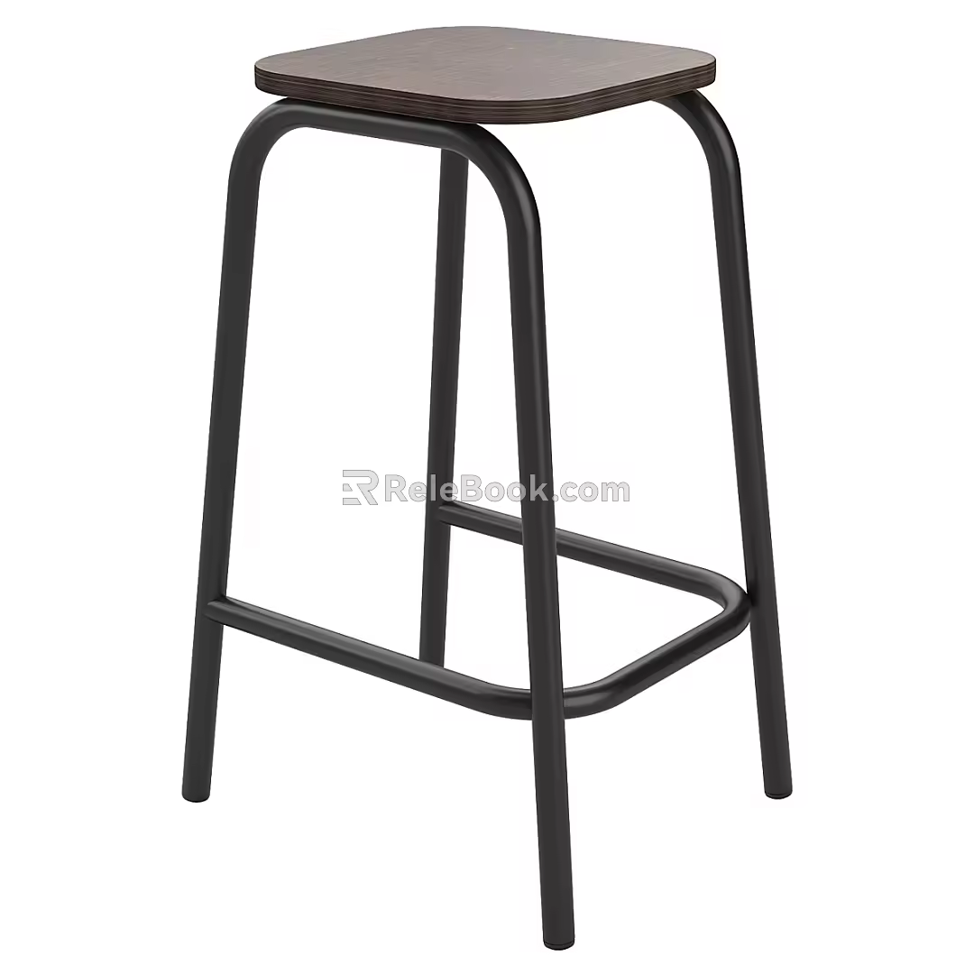 Nordic Simple Bar Stool Bar Stool Simple Bar Stool Restaurant Bar Stool 3d model