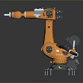 Futuristic Robotic Arm Game Movie Character with Mechanical Design and Action Elements