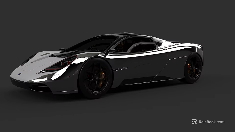 Shiny Silver Sports Car With Modern Sleek Design And Aerodynamic Body 3d model 