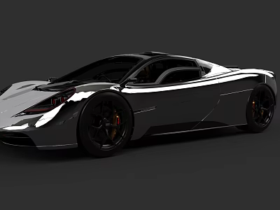 Shiny Silver Sports Car With Modern Sleek Design And Aerodynamic Body 3d model
