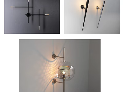 Modern Wall Lamps In Various Stylish Designs For Home Decor Lighting Effects 3d model