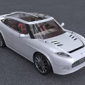 Modern White Sports Car with Aerodynamic Design Transparent Roof Sporty Headlights and Front Grille