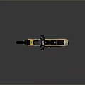 Yellow Motorcycle with Colorful Graffiti Black Seat Silver Exhaust Pipe and Headlight