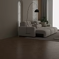Cozy Beige L Shaped Sofa and Coffee Table Set with Tray Decor in Living Room