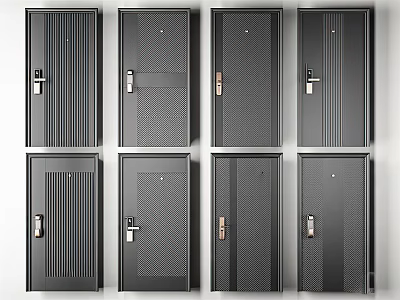Modern security door entry door 3d model