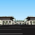 New Chinese-style Gate Demonstration Area 3d model