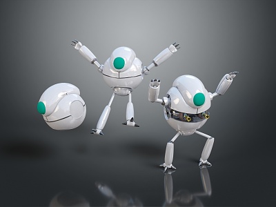 Robot Assistant Small Robot Butler Robot Butler Figure Game Figure model