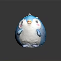 Cute Blue And White Penguin Plush Toy With Yellow Beak And Pink Cheeks
