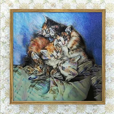 European Animal Painting Sue Cat Decorative Painting 3d model