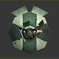 Chibi Game Movie Character With Green White Hat Brown Hair Green Outfit And Gold Details