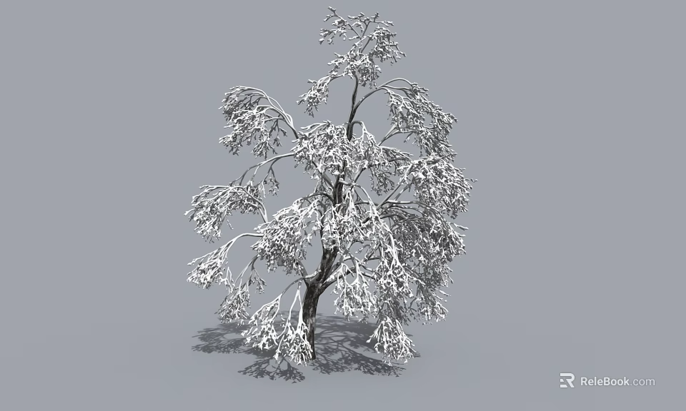 Beautiful Snow Covered Arbor Featuring Frosted Branches Against Gray Background In Winter 3d model 