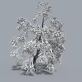 Beautiful Snow Covered Arbor Featuring Frosted Branches Against Gray Background In Winter