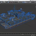 Detailed 3D Warship Model With Turrets Deck Antenna And Weapon Systems