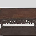 Chinese Style Dark Wood Shelf With Carved Details And Four Open Tiers