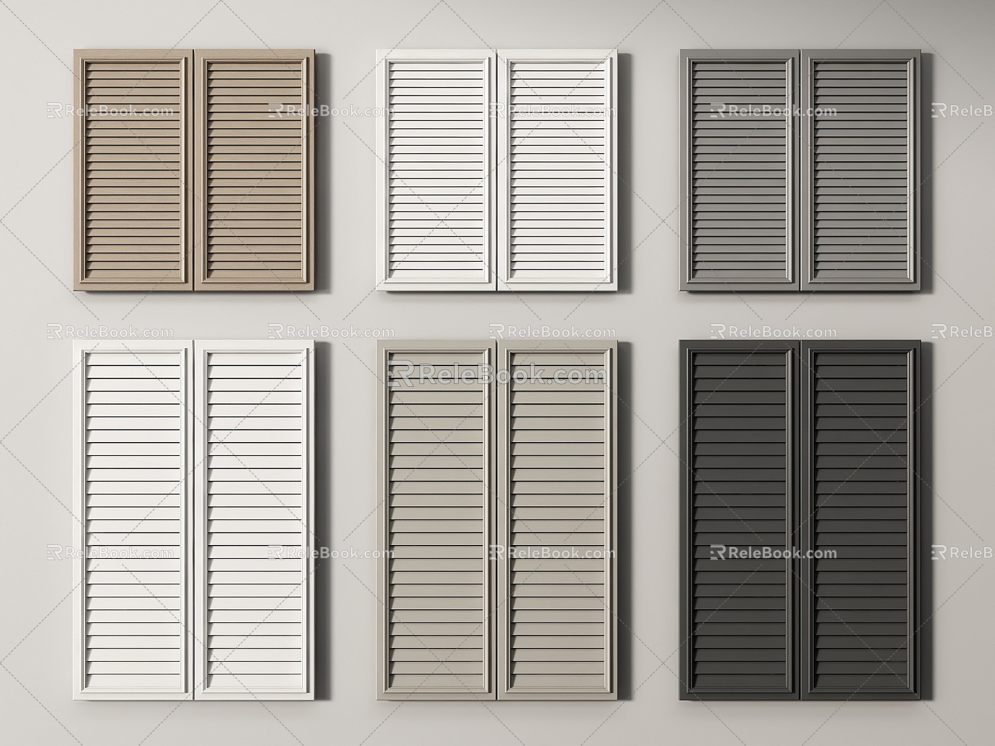 Modern shutter door shutter shutter cabinet door shutter door shutter panel 3d model