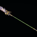 Traditional Weapon With Golden Dragon Ornament Green Handle And Sharp Blade Traditional Design