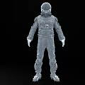 White Astronaut Spacesuit For Space Missions With Helmet And Protective Layers