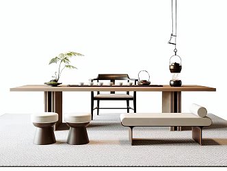 New Chinese Tea Table and Chair 3d model
