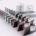 Public Facilities Including Various Turnstiles Access Control Devices And Security Gates 3d model
